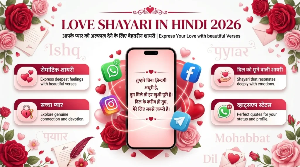 Best Love Shayari in Hindi 2026 for WhatsApp Status and Instagram